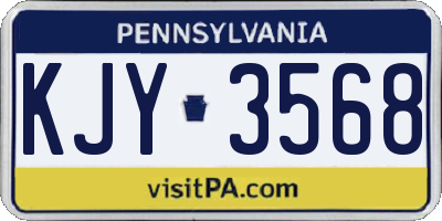PA license plate KJY3568
