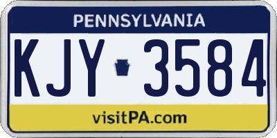 PA license plate KJY3584