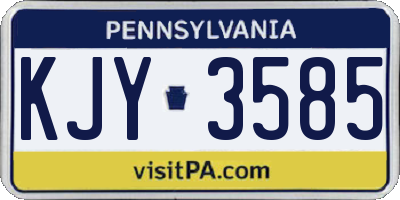 PA license plate KJY3585