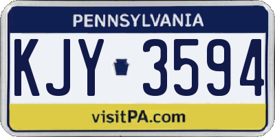 PA license plate KJY3594