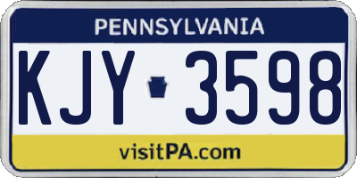 PA license plate KJY3598