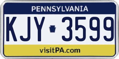 PA license plate KJY3599