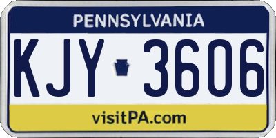 PA license plate KJY3606