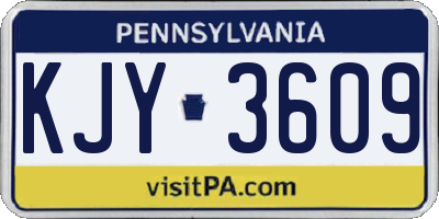 PA license plate KJY3609