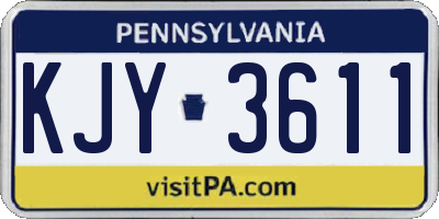 PA license plate KJY3611