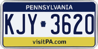 PA license plate KJY3620