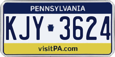 PA license plate KJY3624