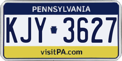 PA license plate KJY3627