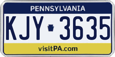 PA license plate KJY3635