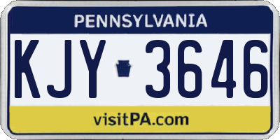 PA license plate KJY3646