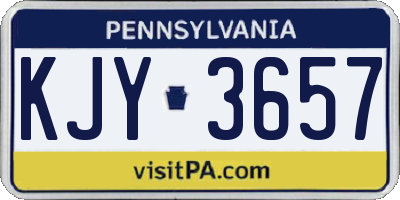 PA license plate KJY3657