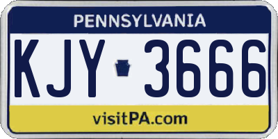 PA license plate KJY3666