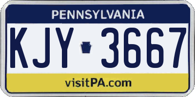 PA license plate KJY3667
