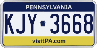 PA license plate KJY3668