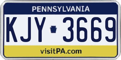 PA license plate KJY3669