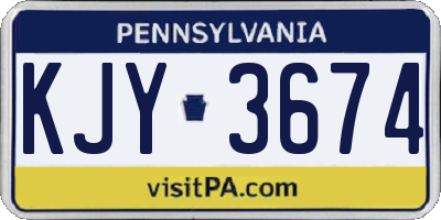 PA license plate KJY3674