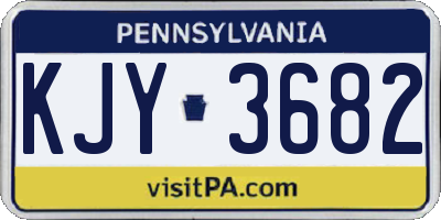 PA license plate KJY3682