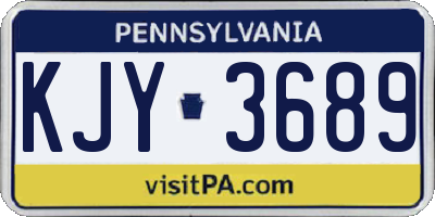 PA license plate KJY3689