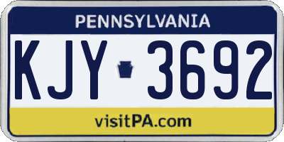 PA license plate KJY3692