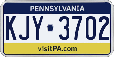 PA license plate KJY3702