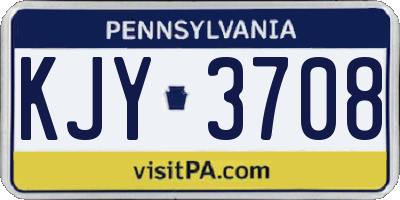 PA license plate KJY3708