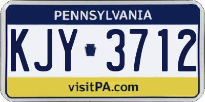 PA license plate KJY3712