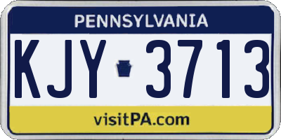 PA license plate KJY3713