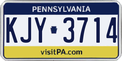 PA license plate KJY3714