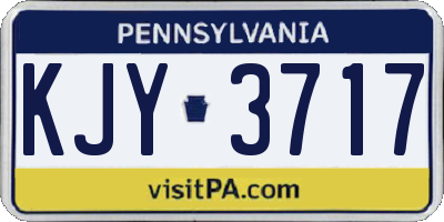 PA license plate KJY3717