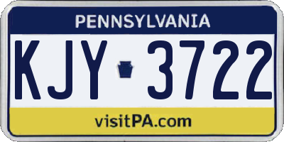 PA license plate KJY3722