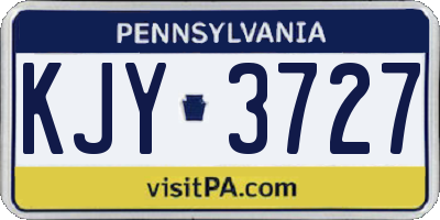 PA license plate KJY3727