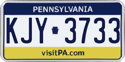 PA license plate KJY3733