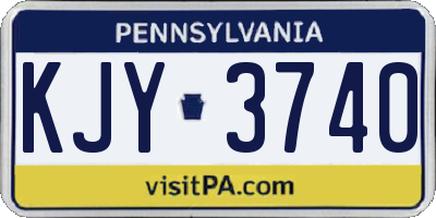 PA license plate KJY3740