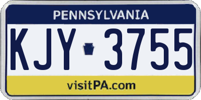 PA license plate KJY3755