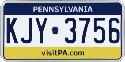 PA license plate KJY3756