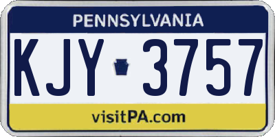 PA license plate KJY3757