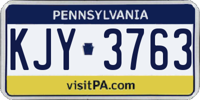 PA license plate KJY3763