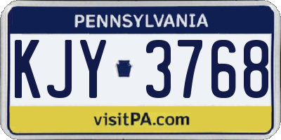 PA license plate KJY3768