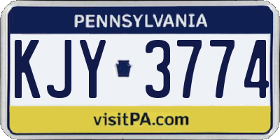 PA license plate KJY3774
