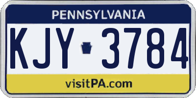 PA license plate KJY3784