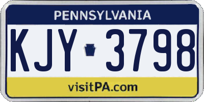 PA license plate KJY3798