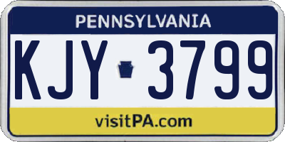 PA license plate KJY3799