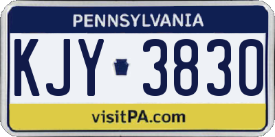PA license plate KJY3830
