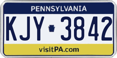 PA license plate KJY3842