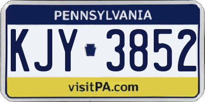 PA license plate KJY3852