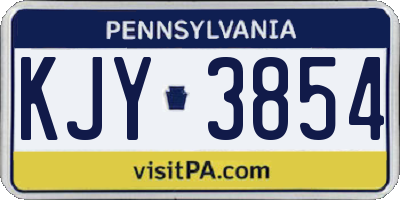 PA license plate KJY3854