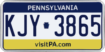 PA license plate KJY3865