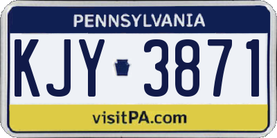 PA license plate KJY3871