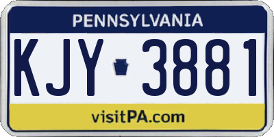 PA license plate KJY3881