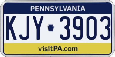 PA license plate KJY3903